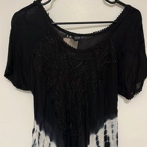 Black and White TieDye Sundresses/Swimsuit Coverup